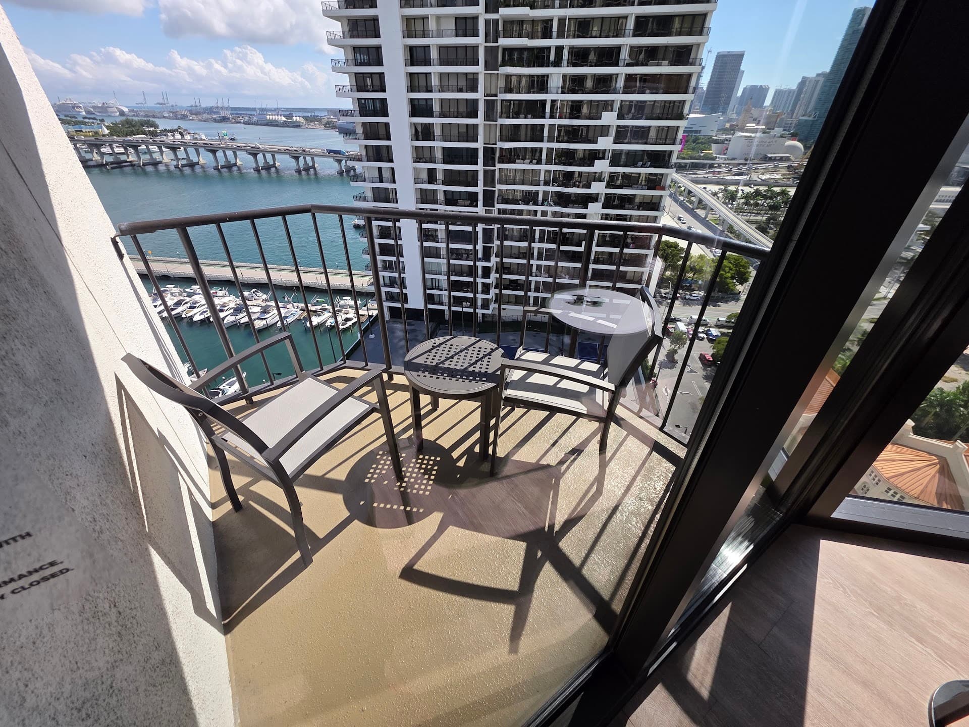 Balcony view at Miami Marriott Biscayne Bay