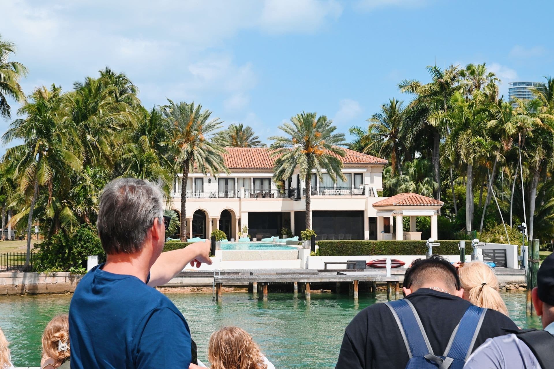 Luxury waterfront home view in Miami