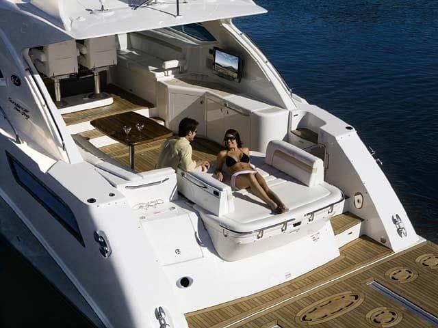 Couple enjoying Miami Yacht Adventures on a luxury yacht