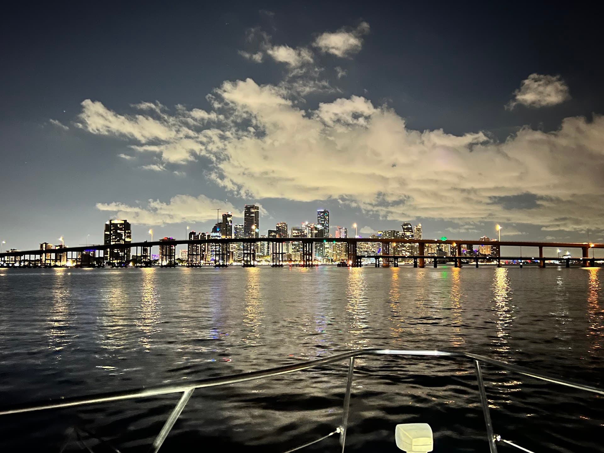 Miami Yacht Adventures night skyline view