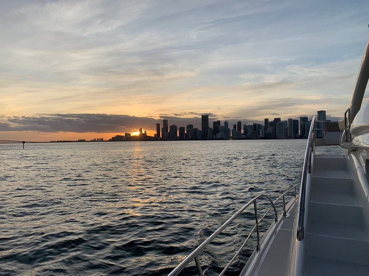 Miami Yacht Adventures sunset view over water