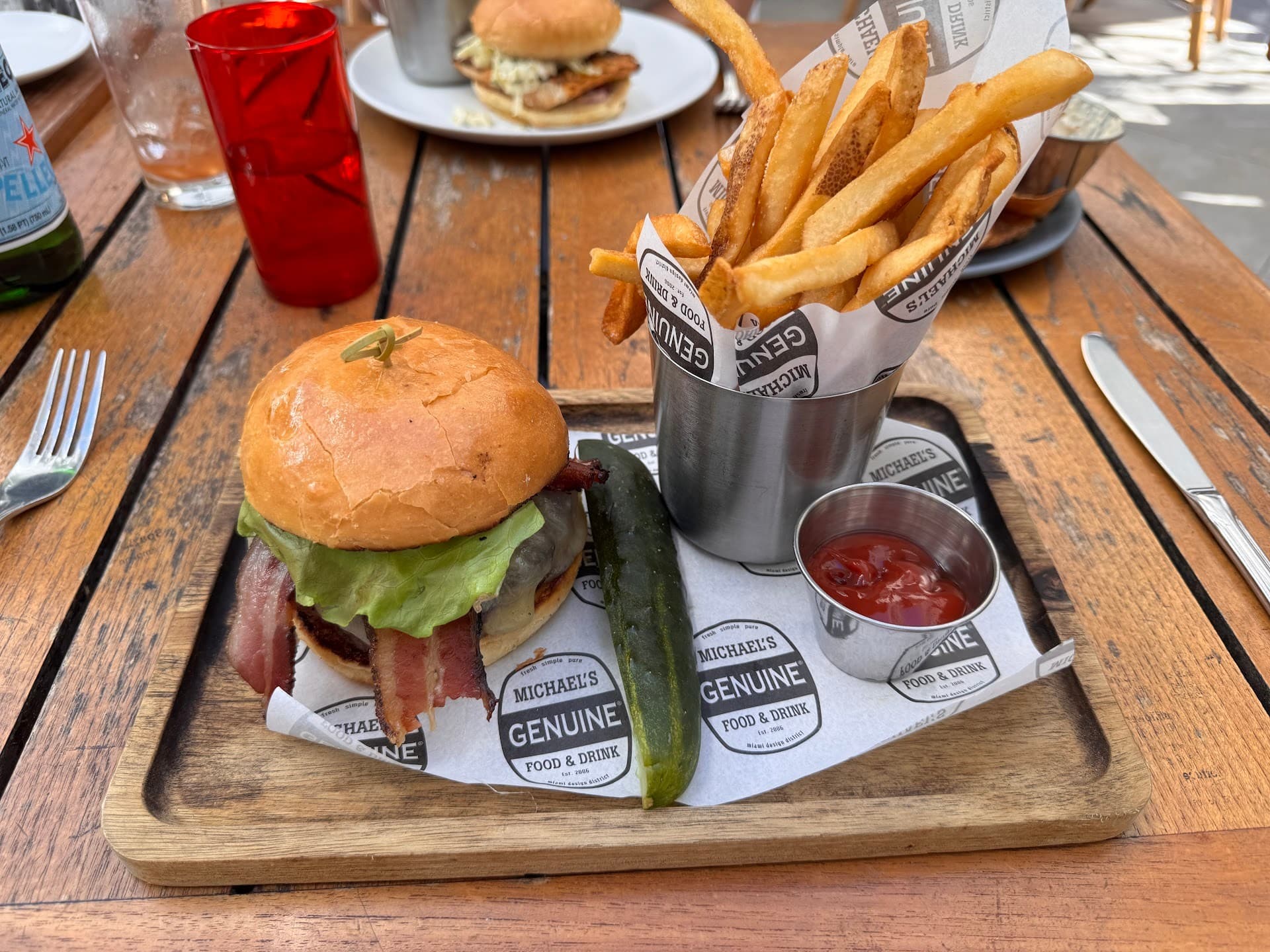Delicious burger and fries at Michael's Genuine, Miami