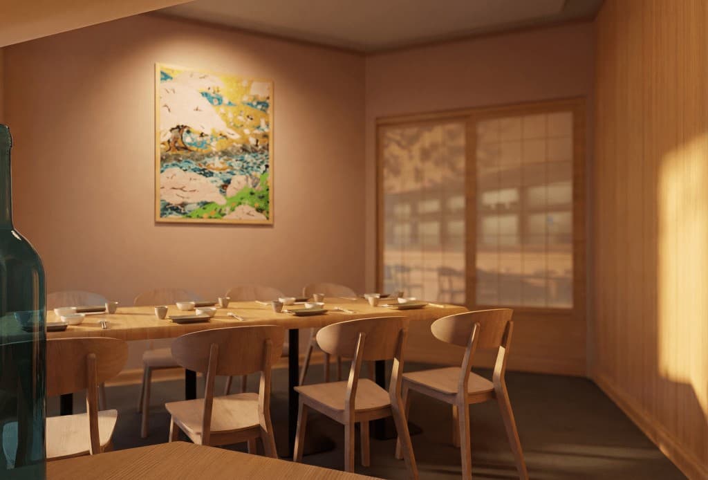 Interior dining area at Midorie 79th in Miami