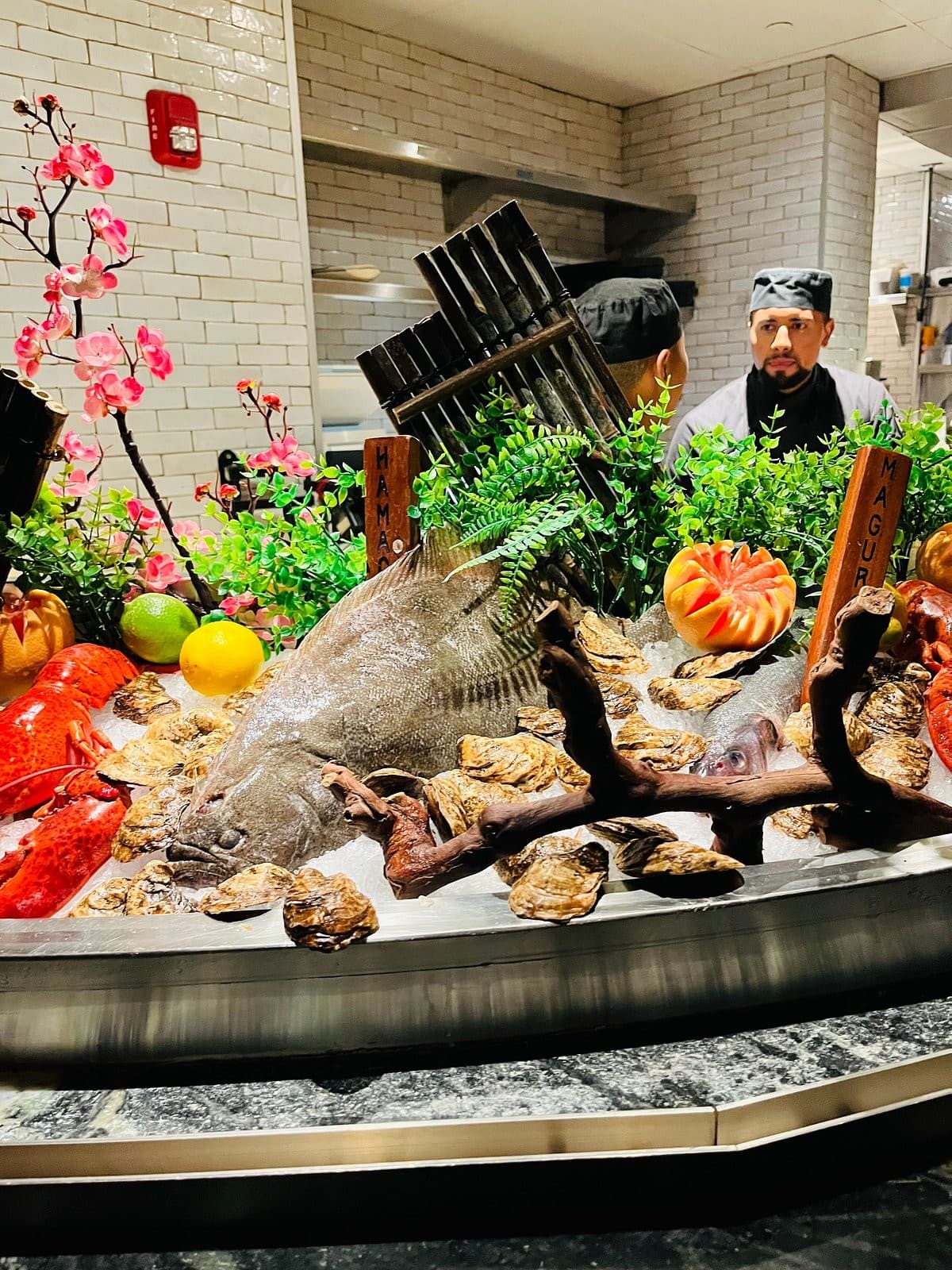 Fresh seafood display at MILA Omakase in Miami Beach
