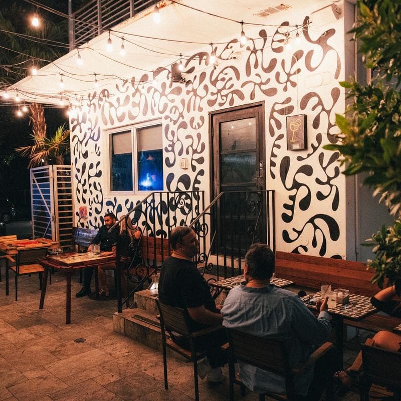MiniBar Miami outdoor seating area in Miami Beach