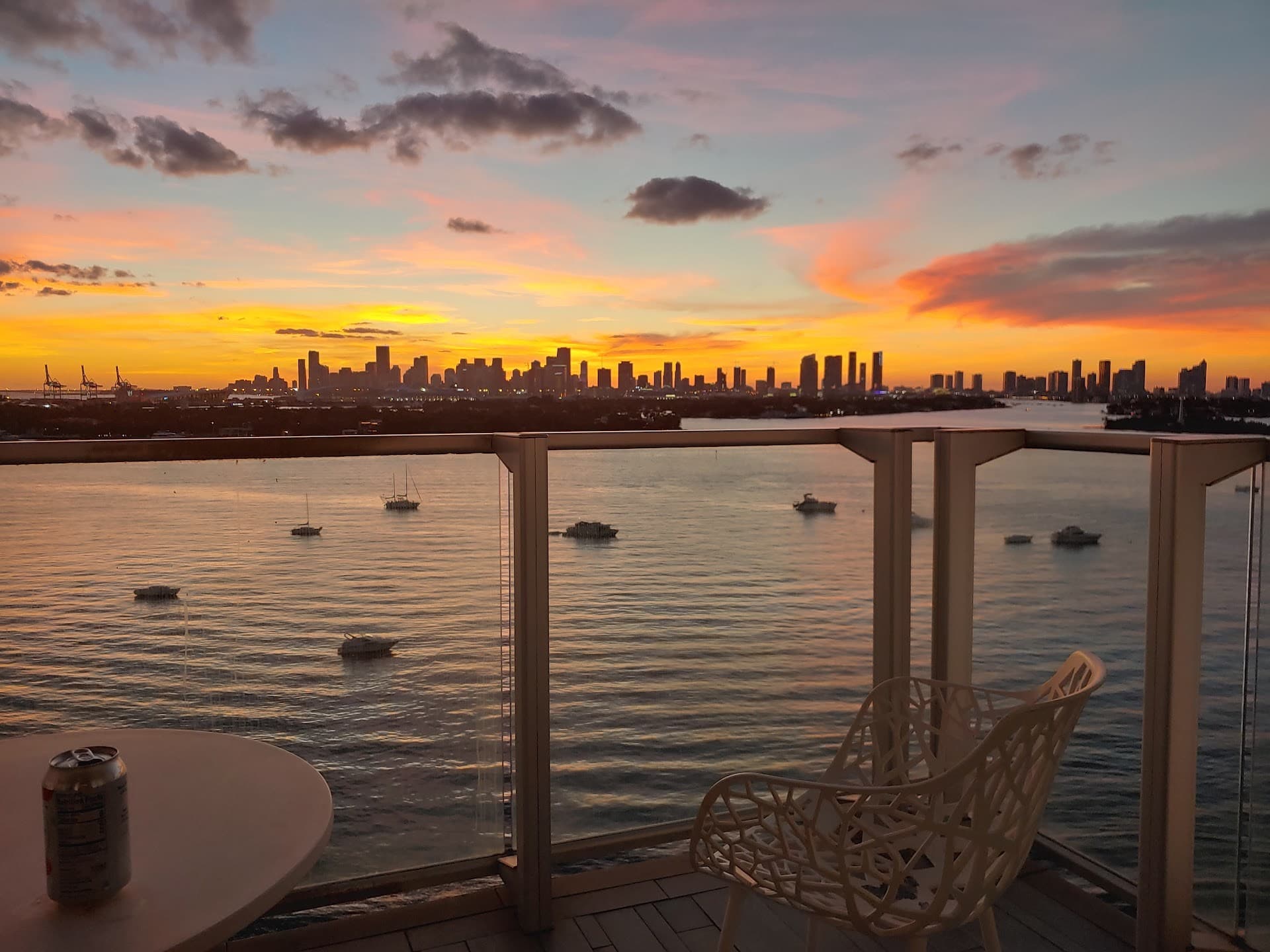 Sunset view from Mondrian South Beach Miami, Miami Beach