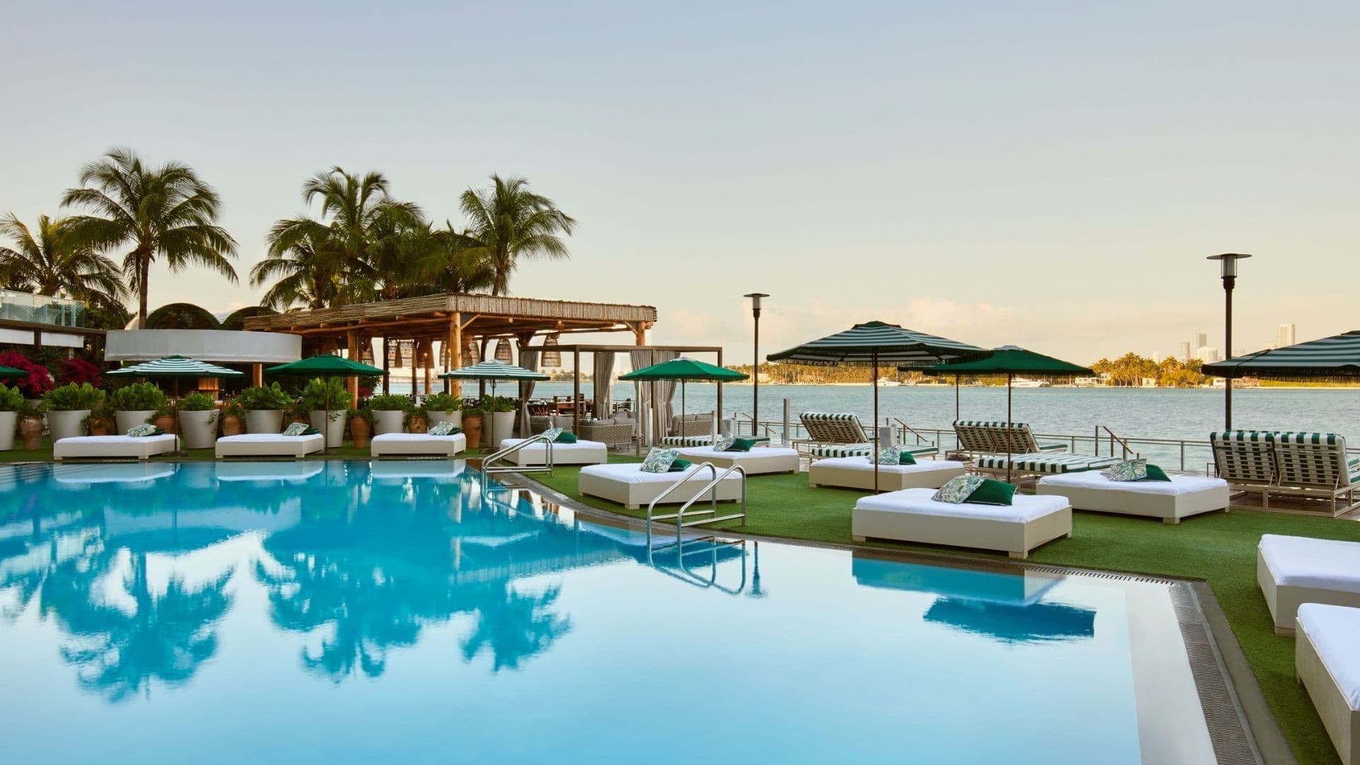 Beautiful poolside scene at Mondrian South Beach Miami