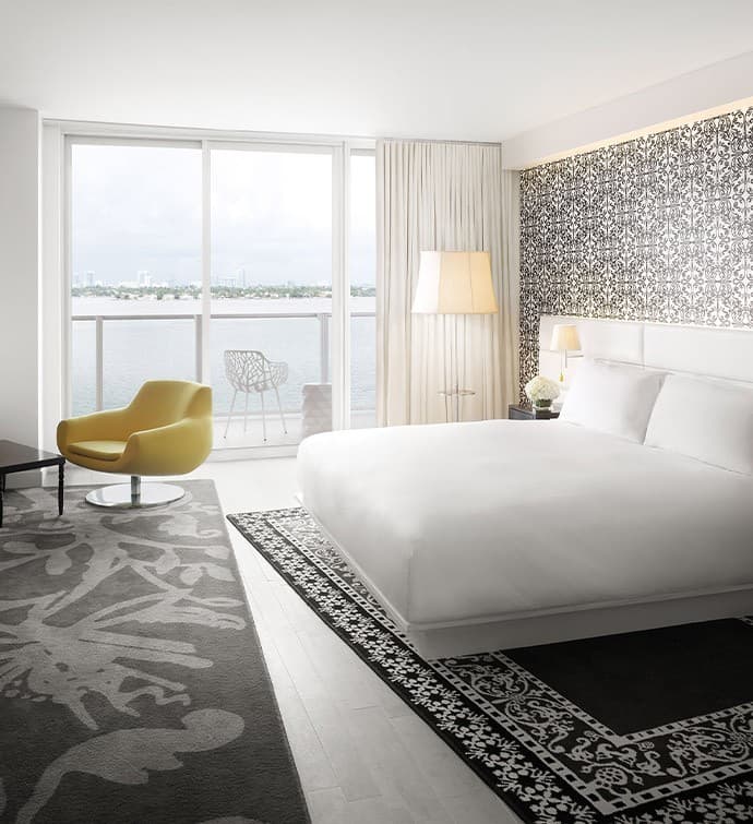 Modern interior of Mondrian South Beach Miami in Miami Beach