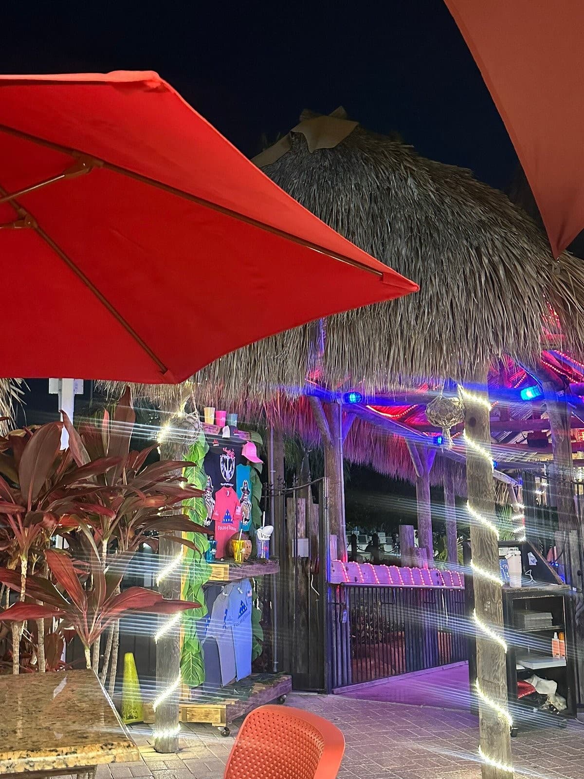 Monty's Coconut Grove outdoor seating at night, Miami