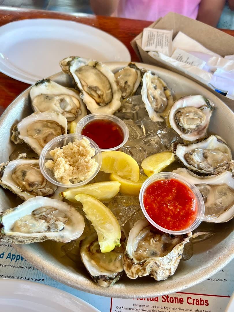 Fresh oysters at Monty's Coconut Grove in Miami
