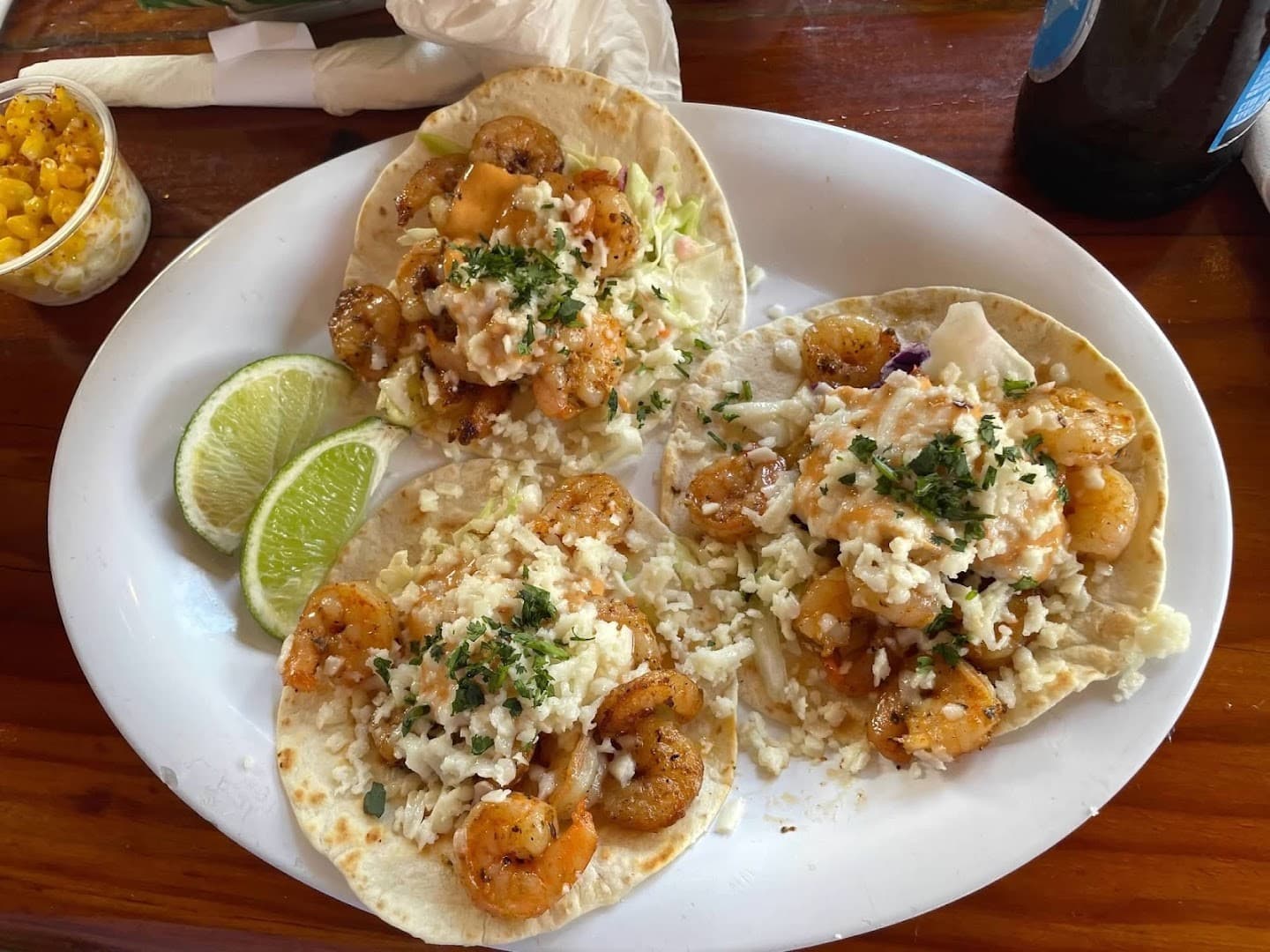 Shrimp tacos at Monty's Coconut Grove in Miami