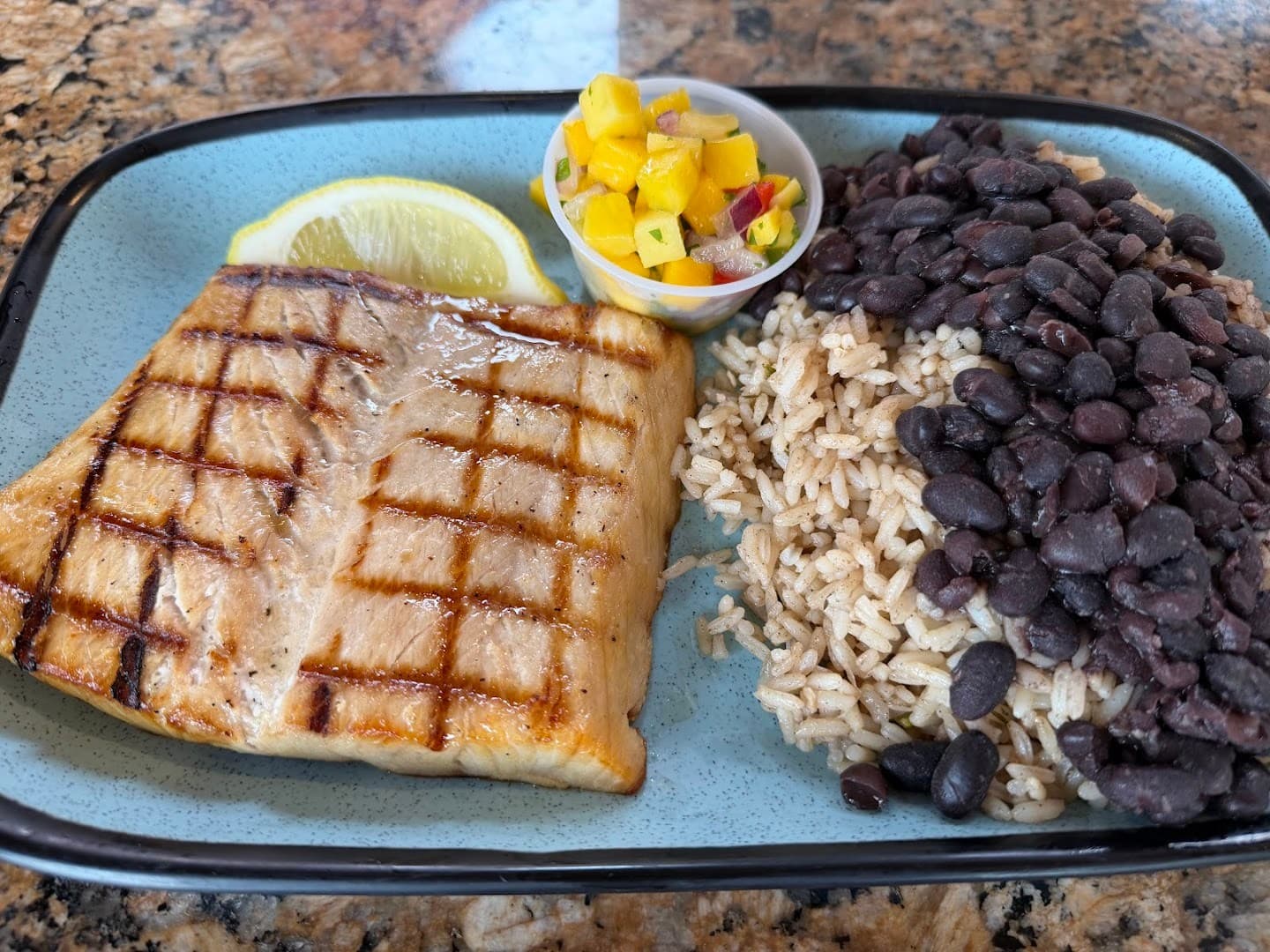 Grilled fish dish at Monty's Coconut Grove in Miami