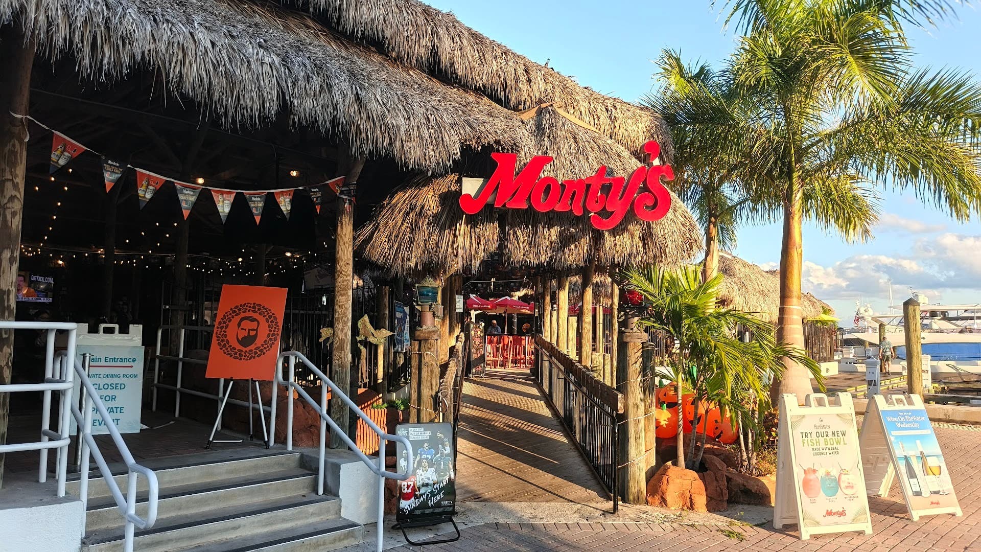 Monty's Coconut Grove restaurant exterior in Miami