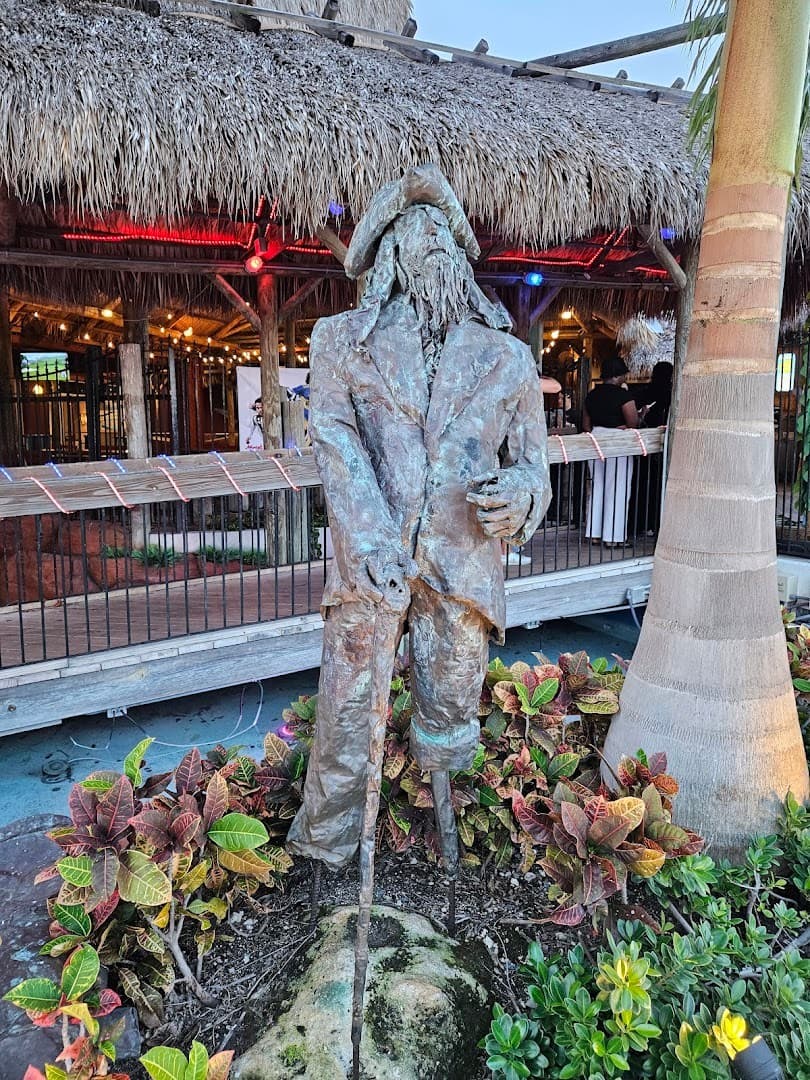 Statue outside Monty's Coconut Grove restaurant in Miami