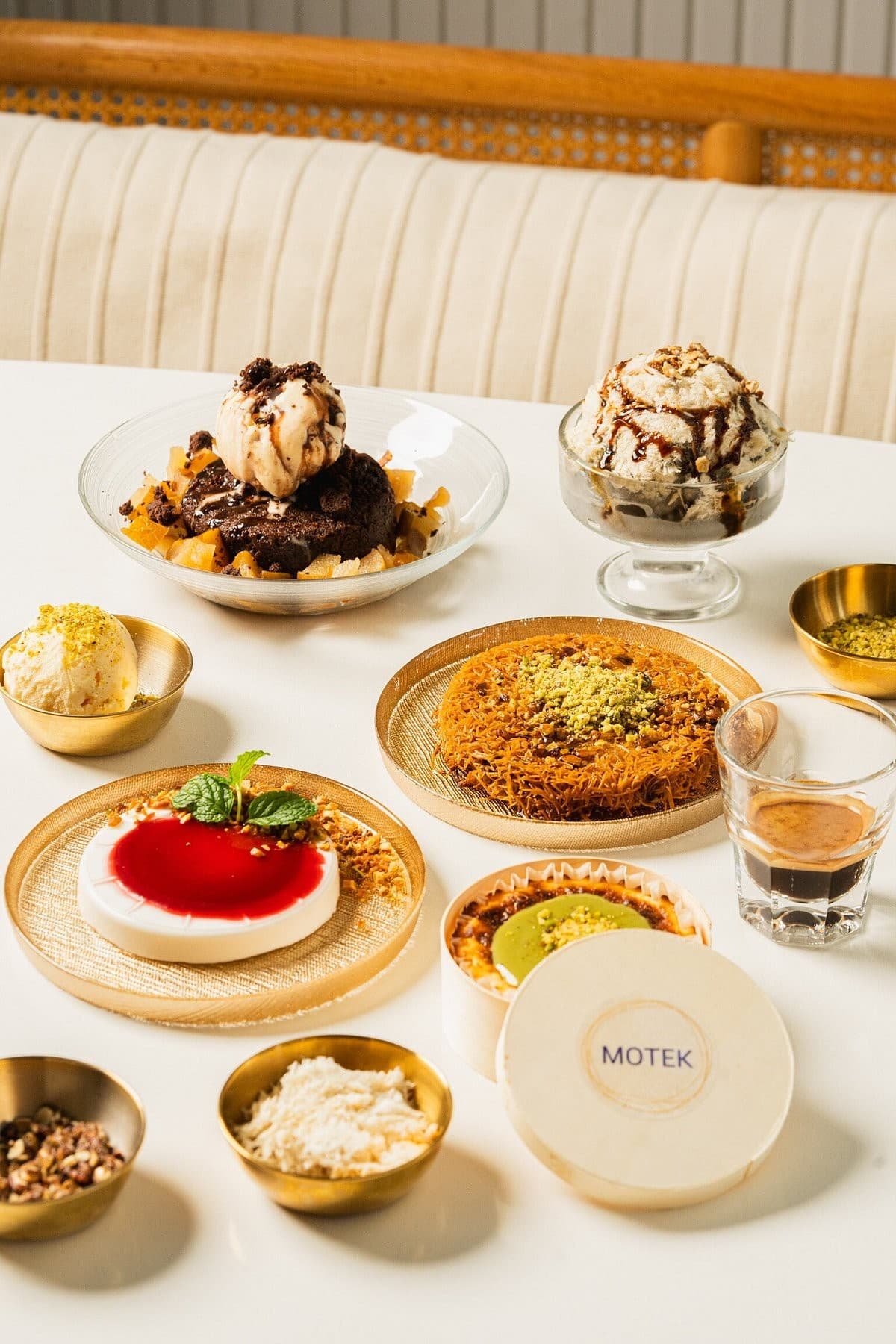 Desserts at Motek Brickell restaurant in Miami