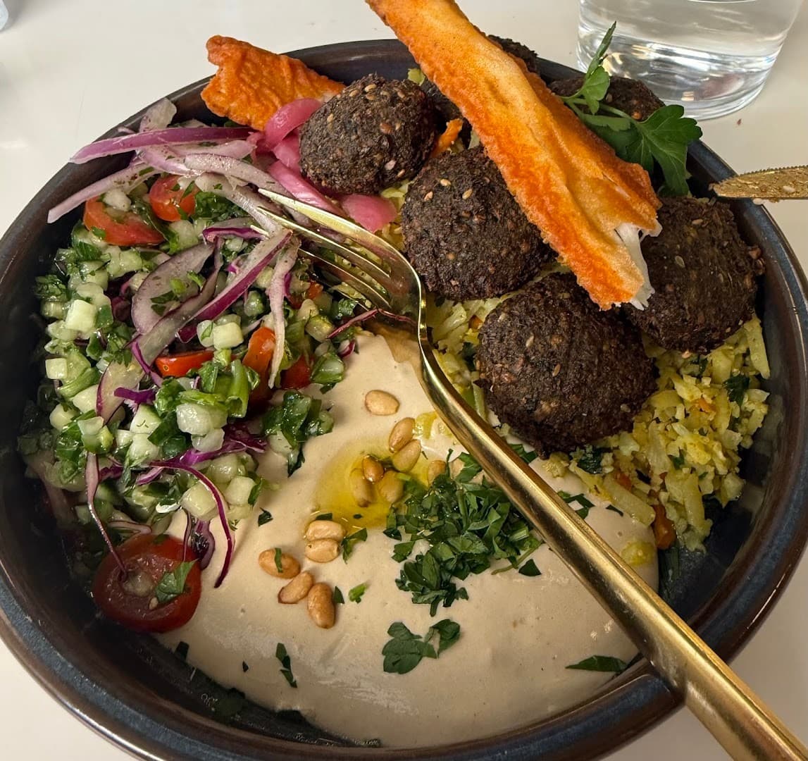 Falafel bowl at Motek Miami Beach