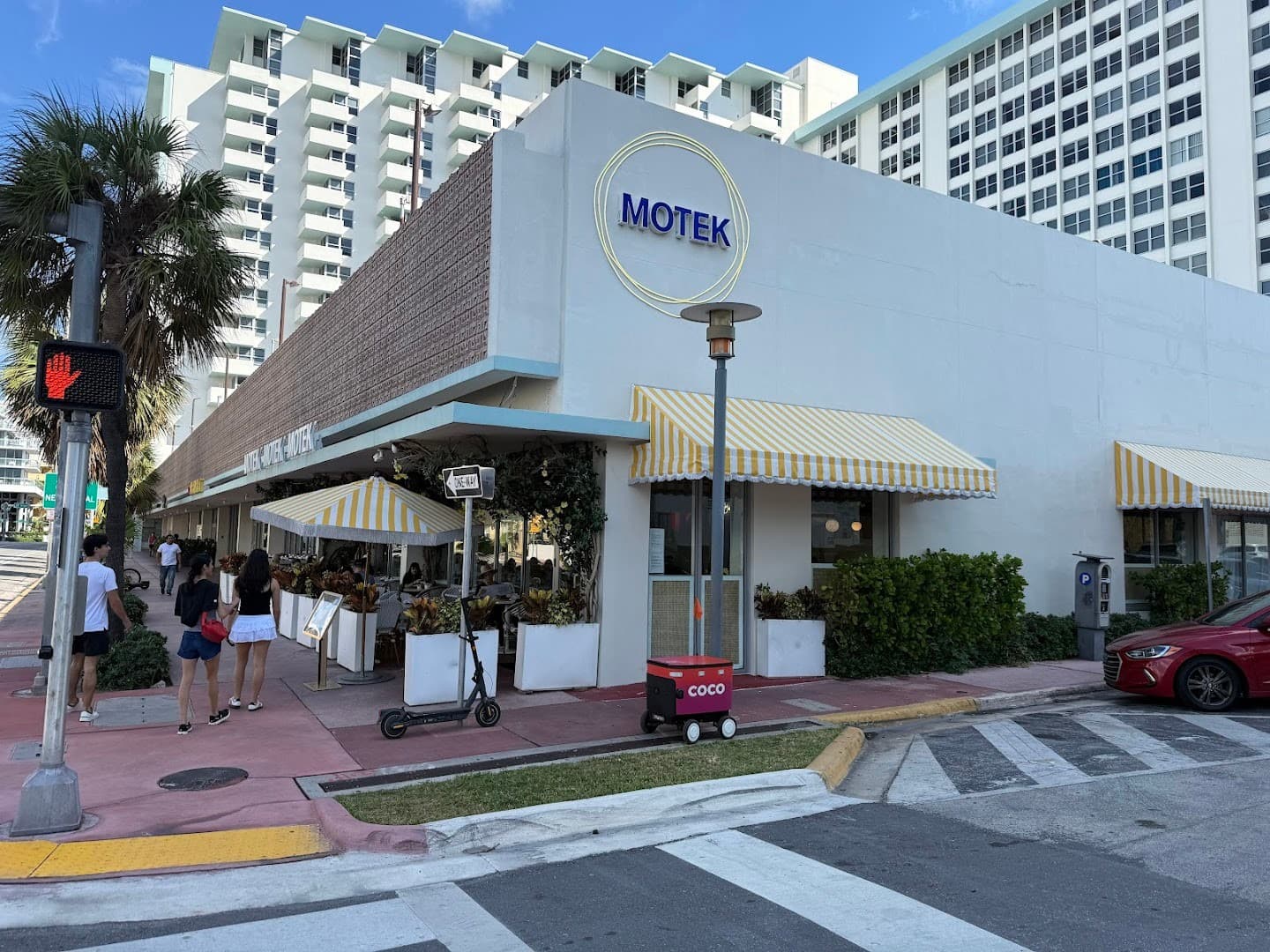Motek restaurant exterior in Miami Beach