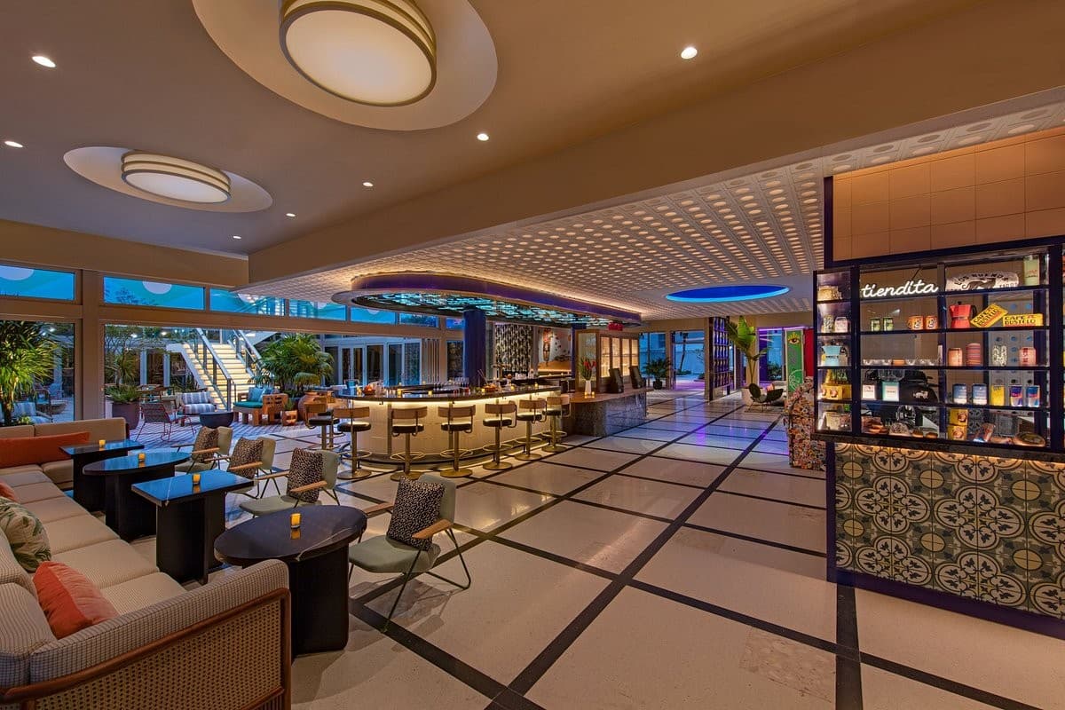 Moxy Miami South Beach lobby in Miami Beach