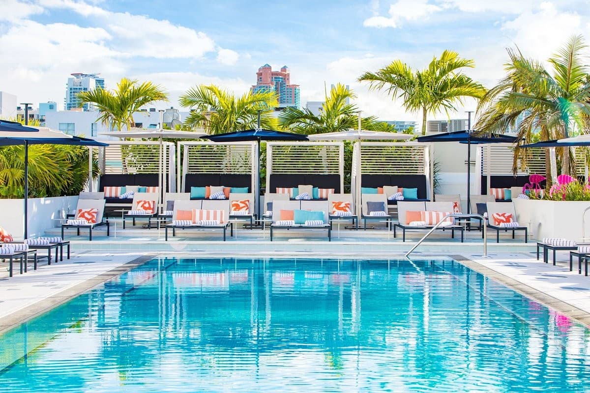 Moxy Miami South Beach pool area, Miami Beach