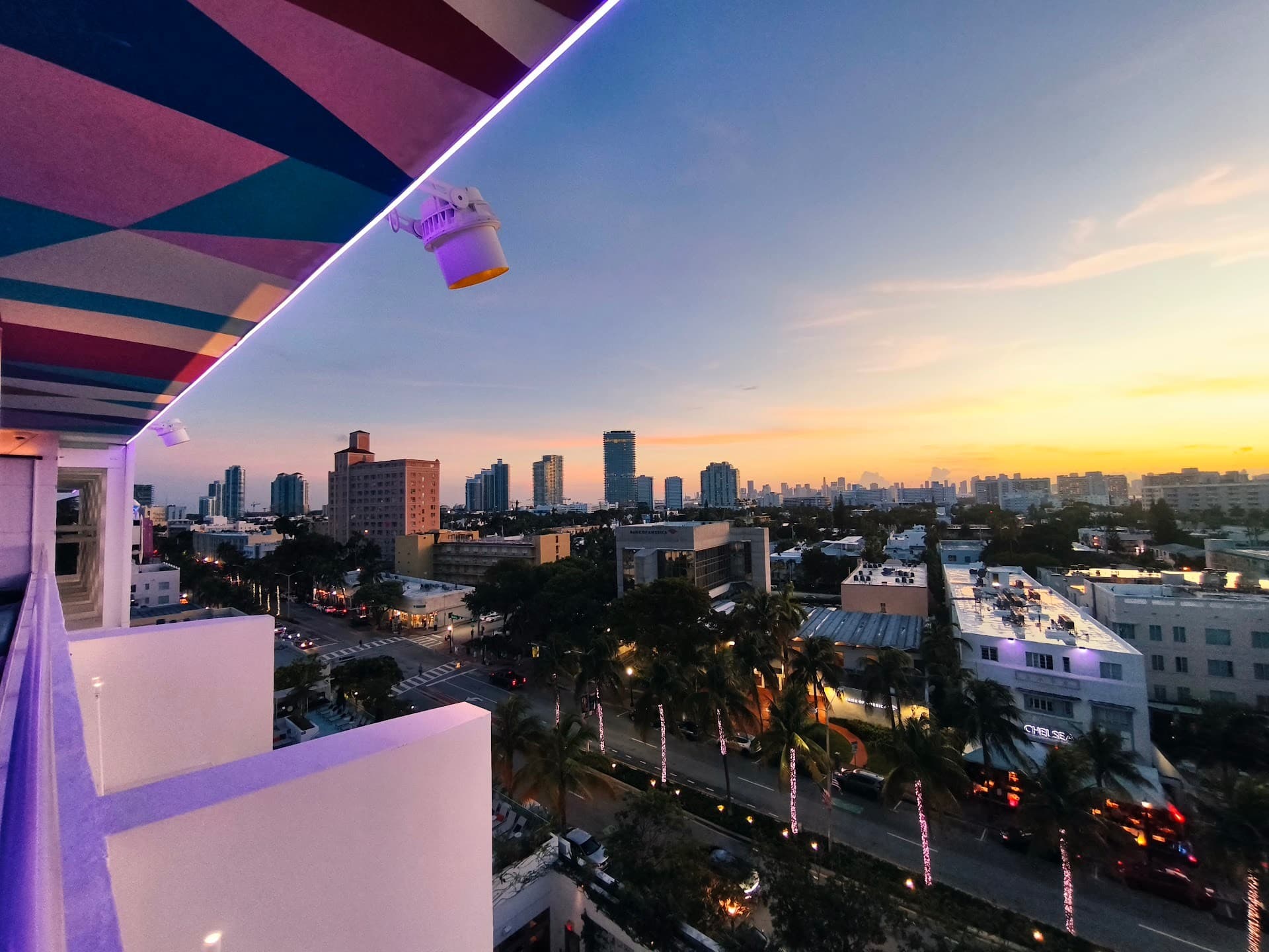 Scenic sunset view from Moxy Miami South Beach