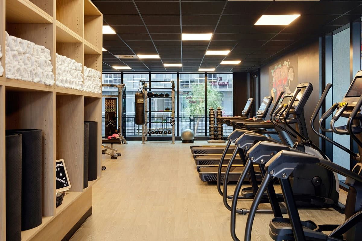 Moxy Miami Wynwood gym featuring cardio equipment