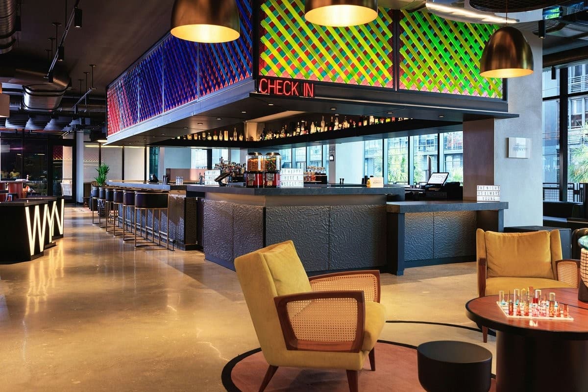 Moxy Miami Wynwood lobby interior in Miami