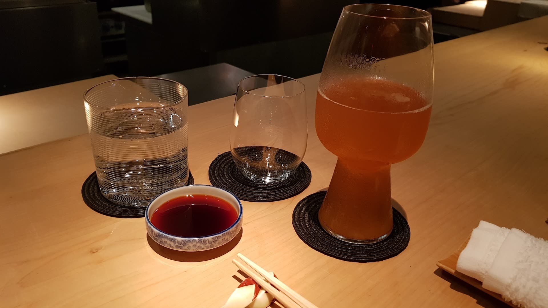 Drinks at NAOE restaurant in Miami