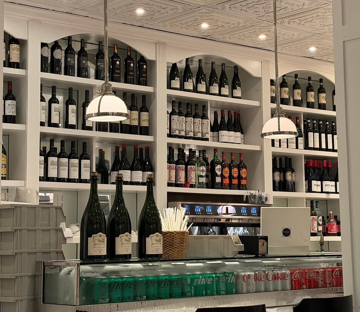 Wine selection at NARBONA Key Biscayne restaurant
