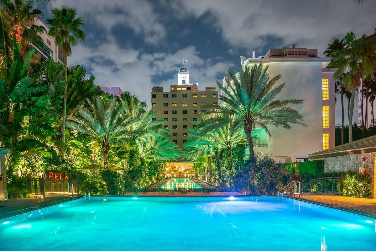 Beautiful pool at National Hotel in Miami Beach