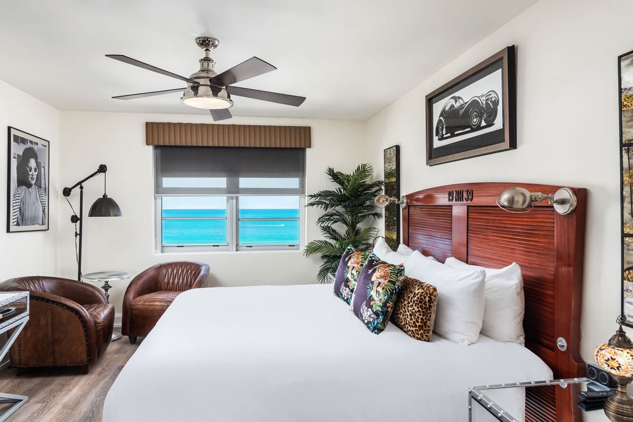 Stylish hotel room at National Hotel Miami Beach