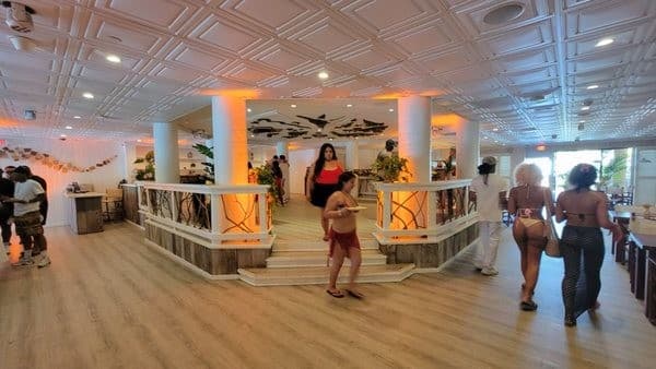 Interior view of Nikki Beach Miami Beach restaurant
