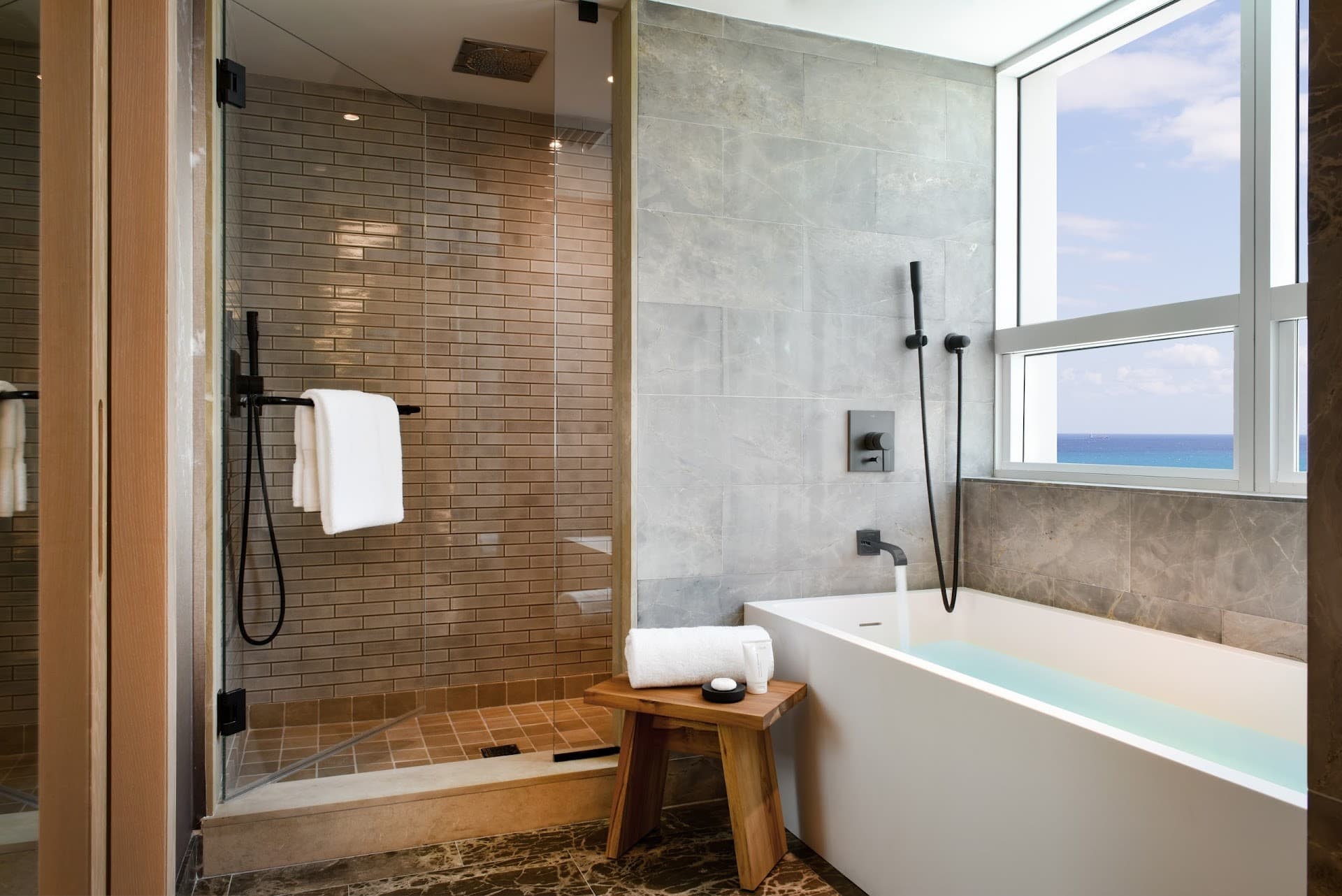 Luxury bathroom design at Nobu Hotel Miami Beach