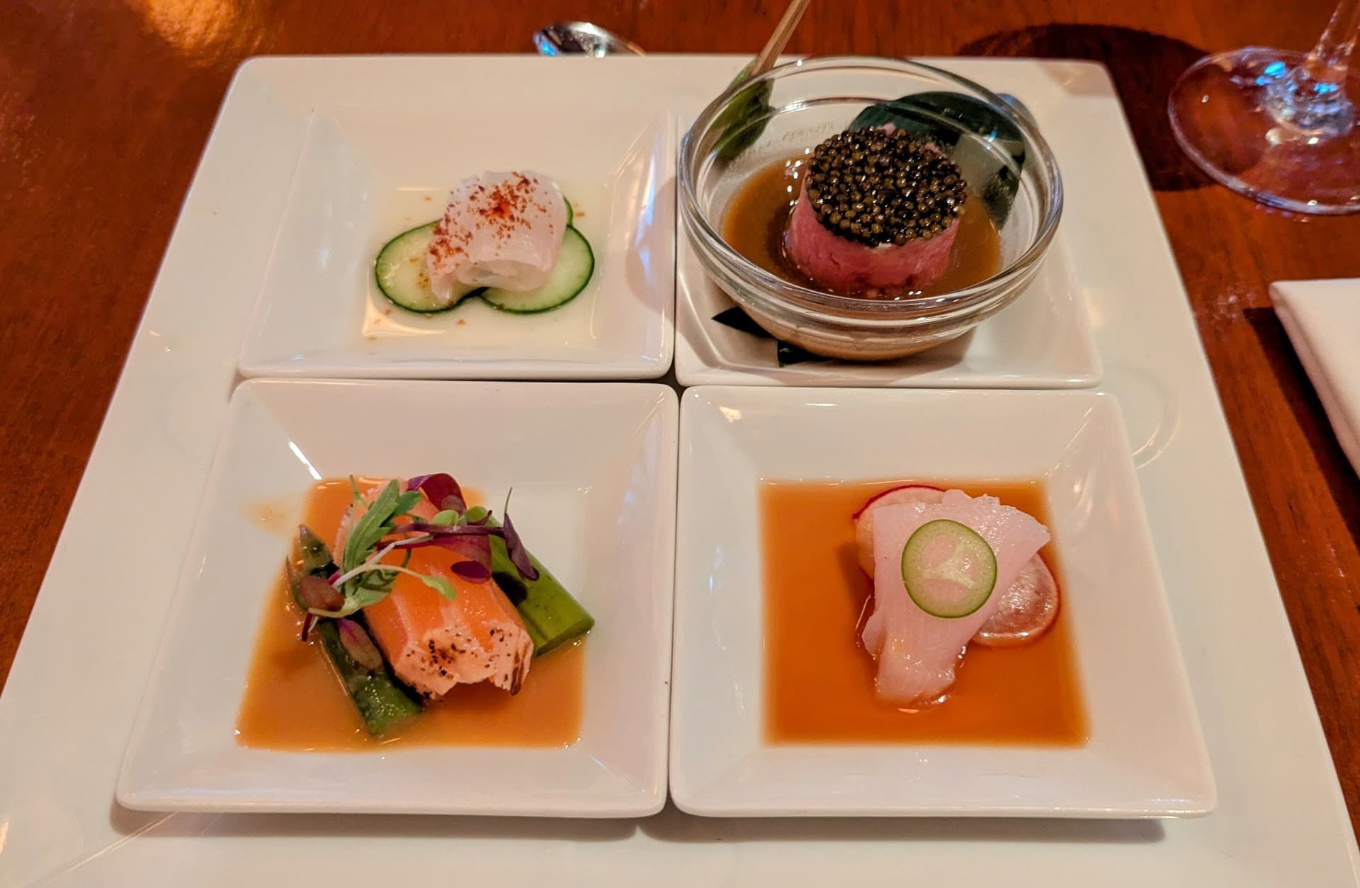 Diverse sushi selections at Nobu Miami Beach