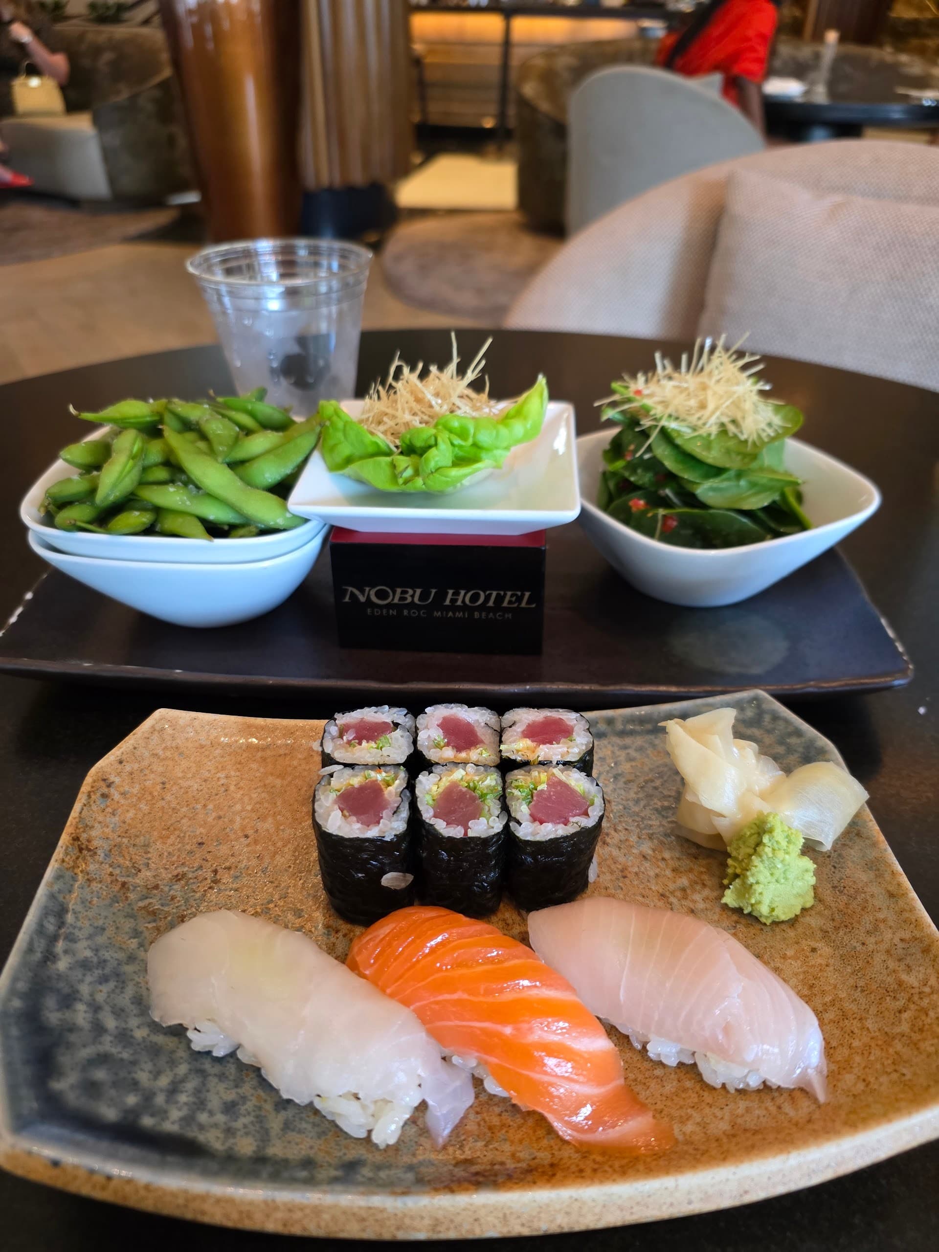 Sushi platter and sides at Nobu Miami Beach