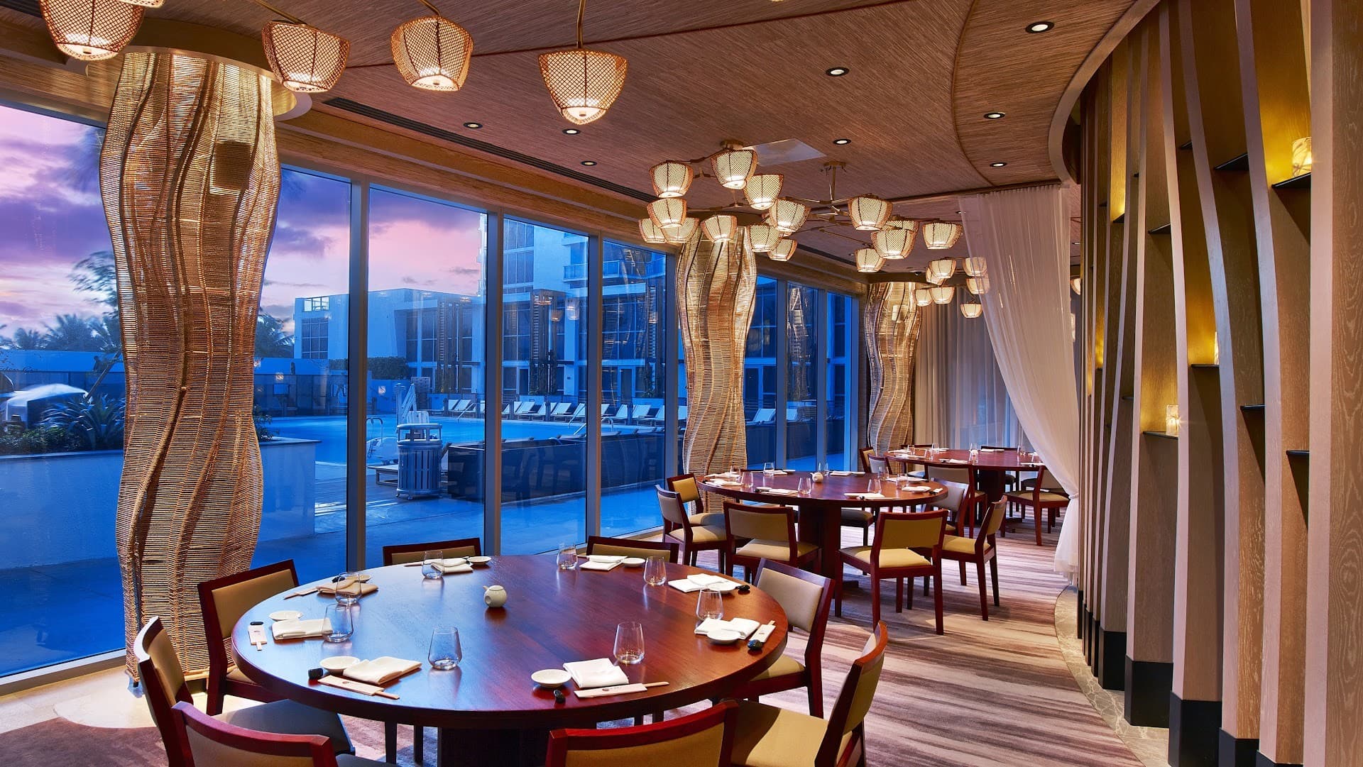 Elegant interior of Nobu Miami Beach restaurant