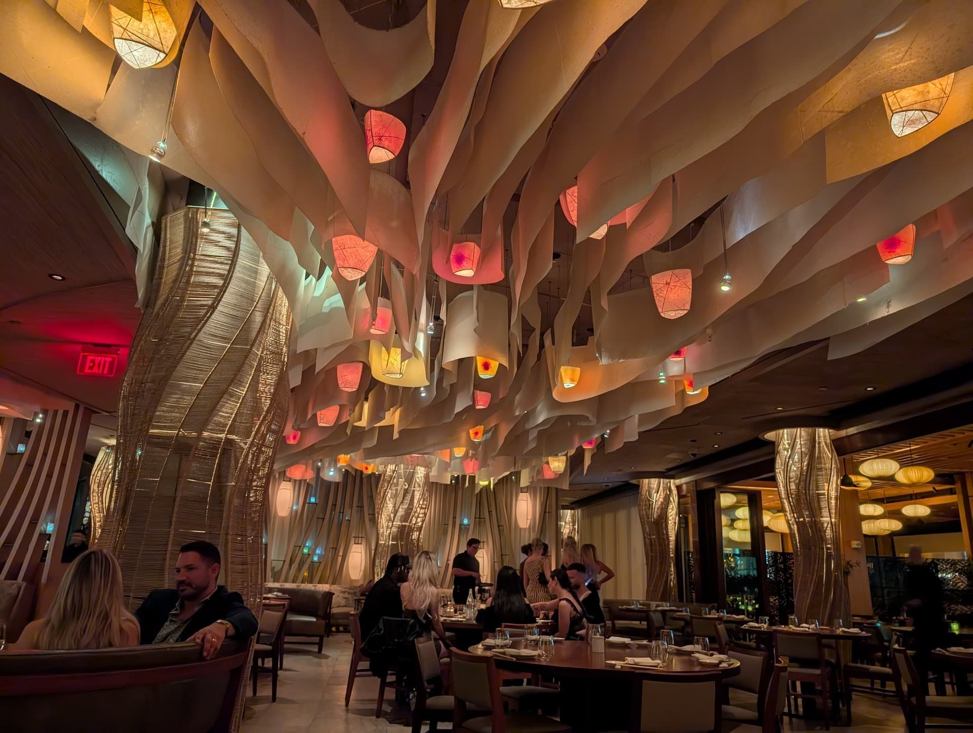 Interior design of Nobu Miami Beach restaurant