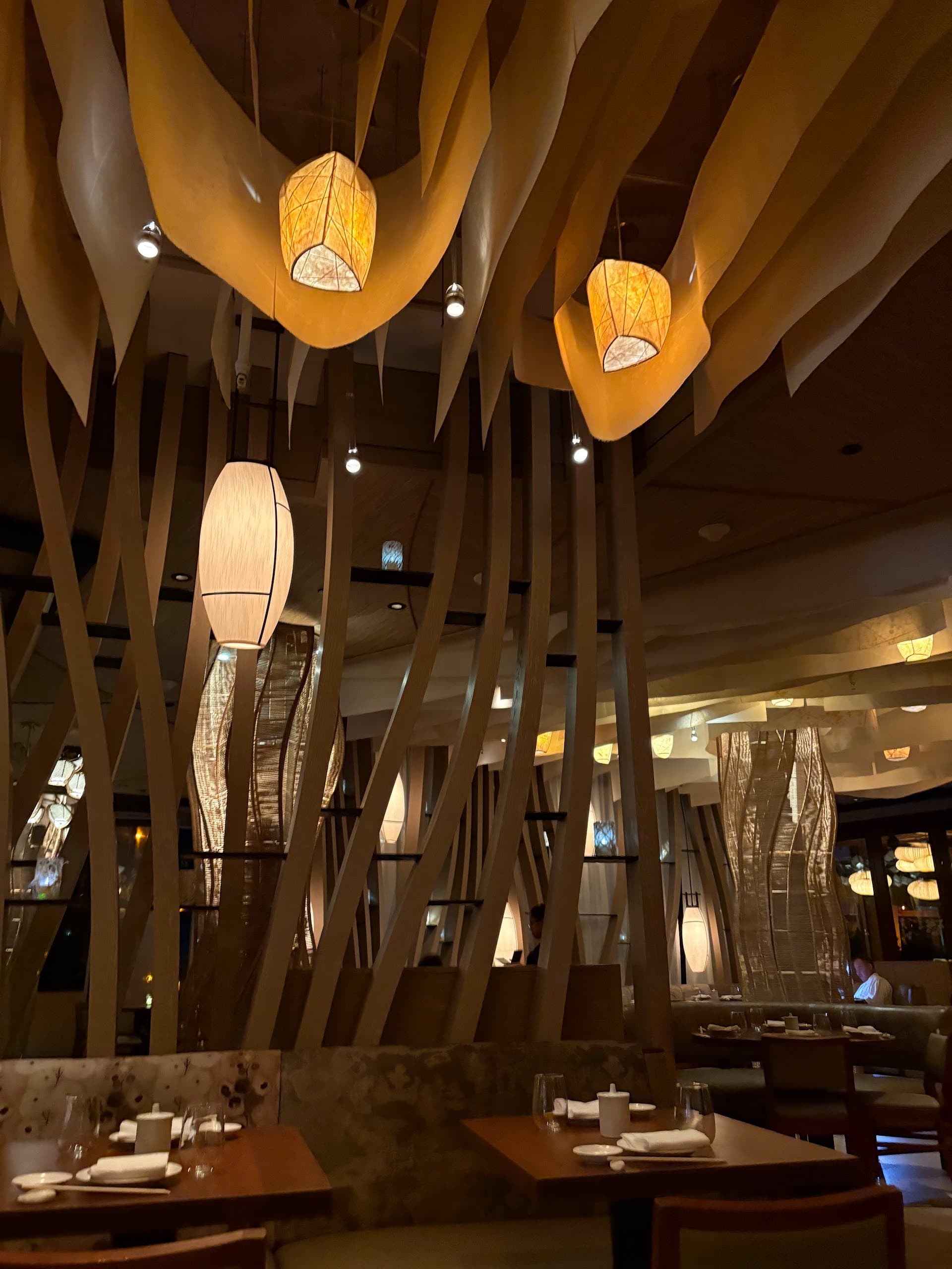 Nobu Miami interior design with elegant lighting