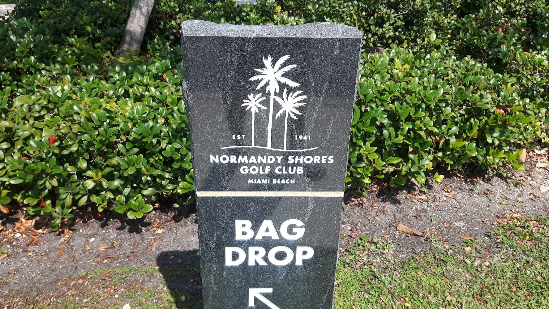 Normandy Shores Golf Club sign in Miami Beach