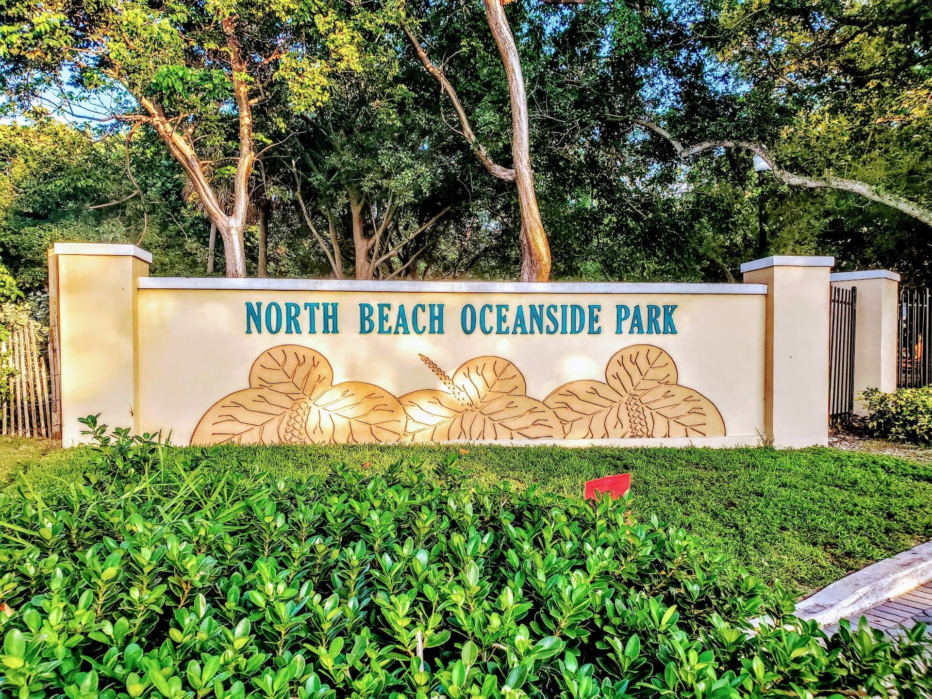 North Beach Oceanside Park entrance sign in Miami Beach
