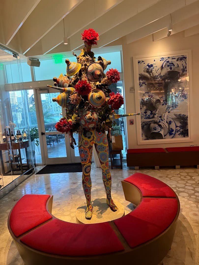 Colorful art installation at Novikov Miami