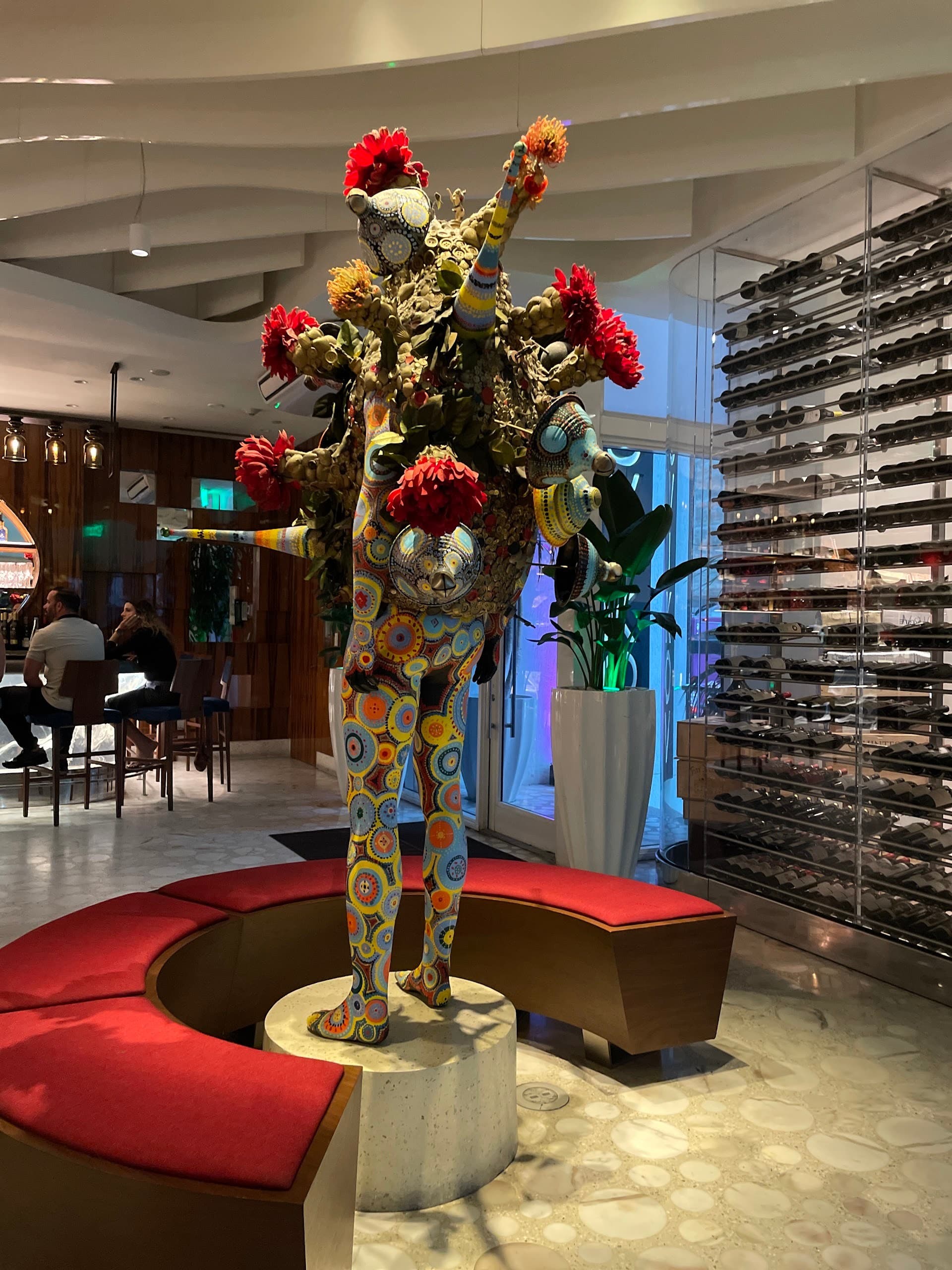 Artwork and decor at Novikov Miami restaurant
