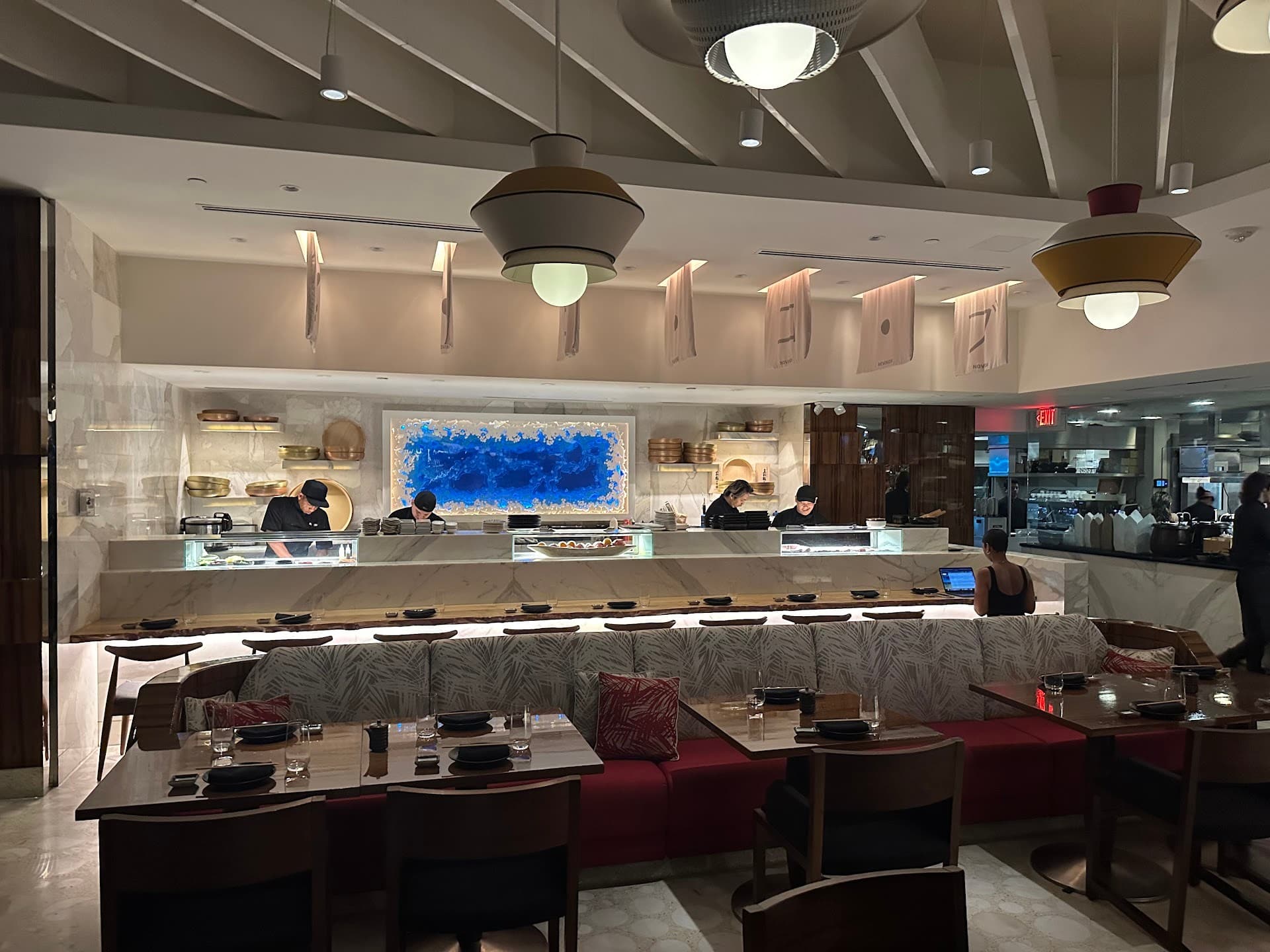 Interior view of Novikov Miami restaurant