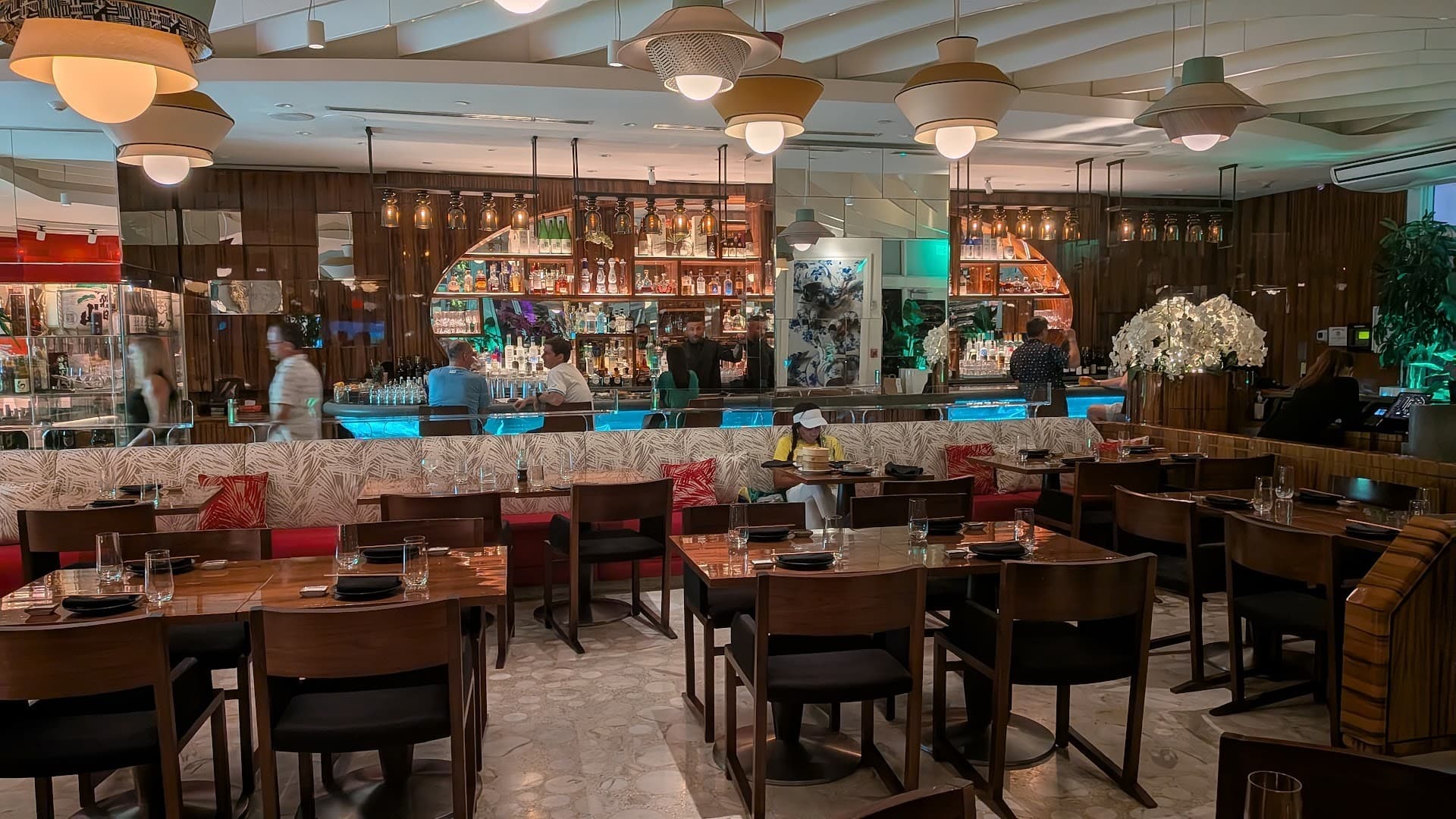 Interior view of Novikov Miami restaurant