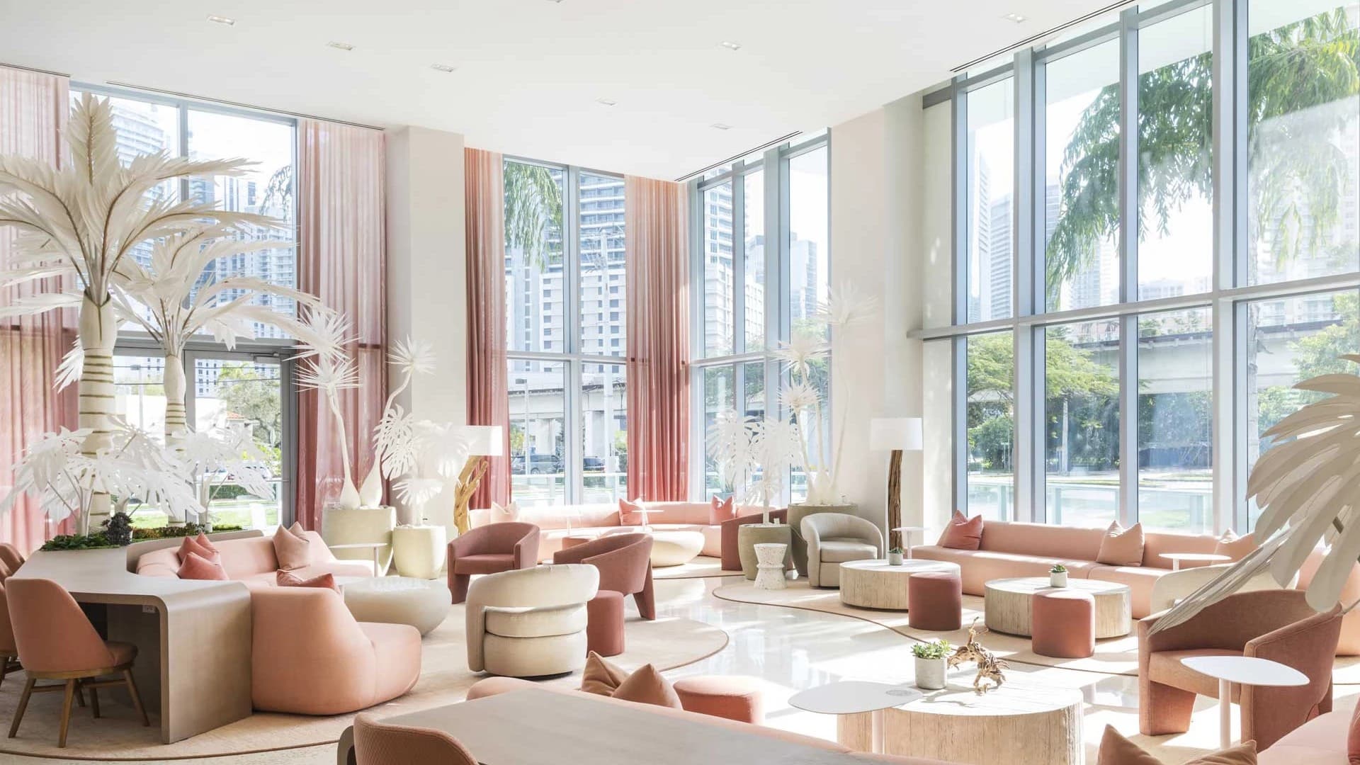 Stylish lobby at Novotel Miami Brickell