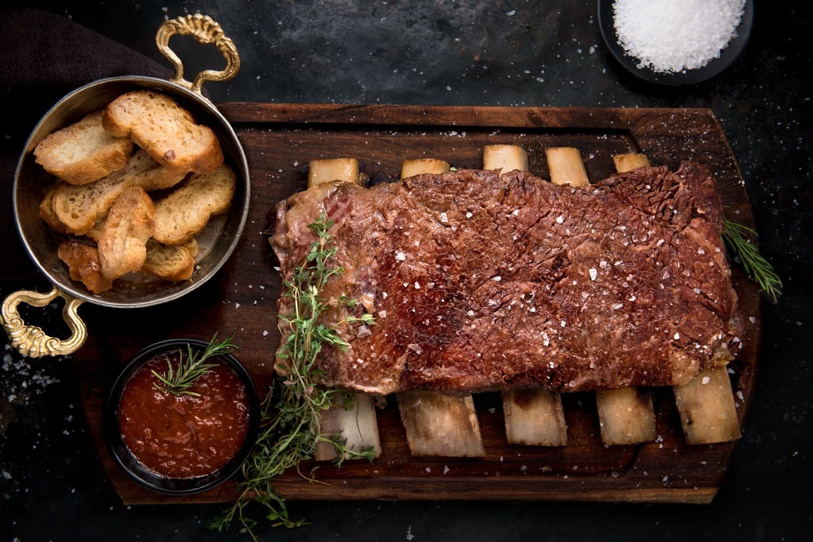 Delicious steak and sides at Nusr-Et Steakhouse Miami