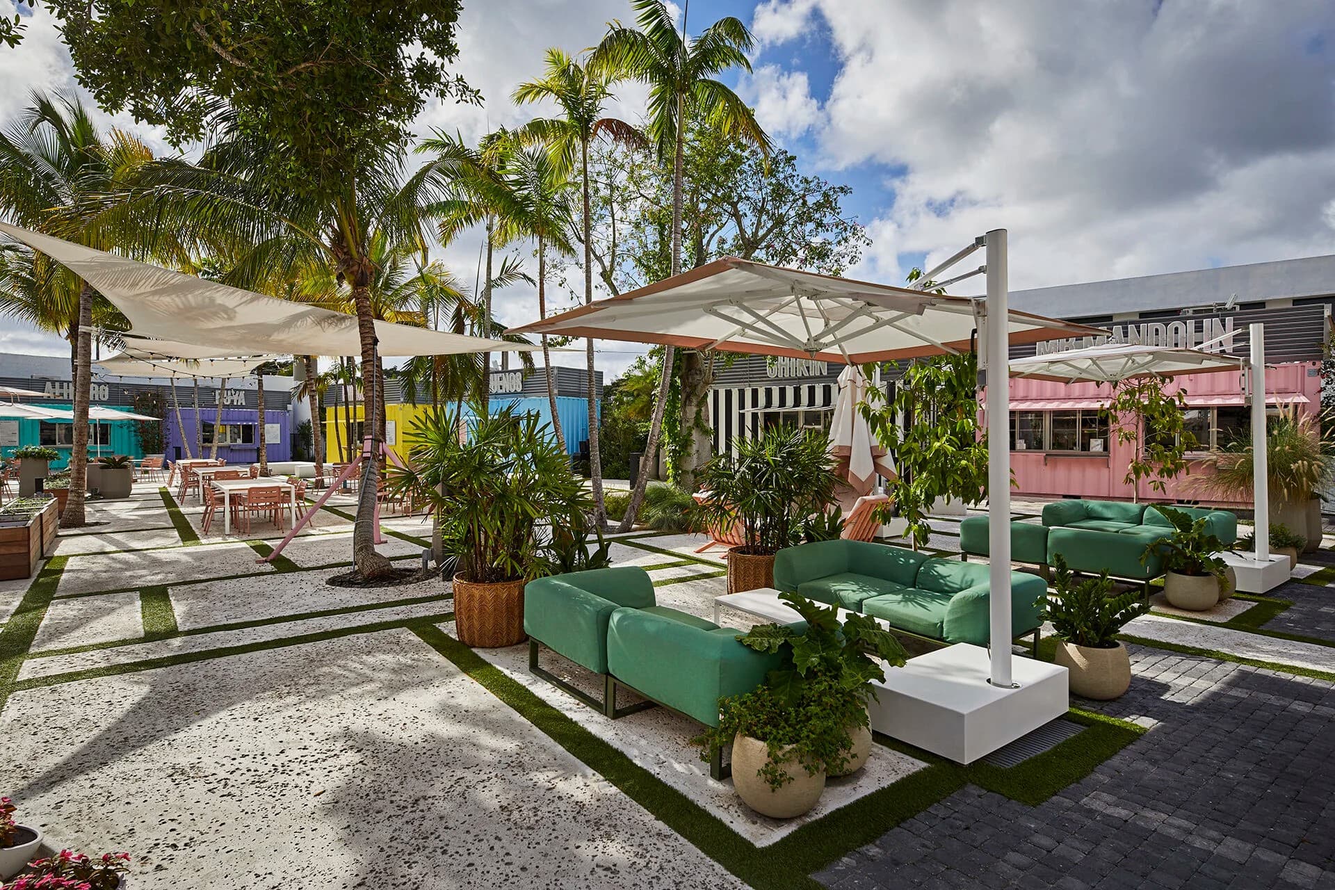 Oasis Wynwood outdoor seating area in Miami