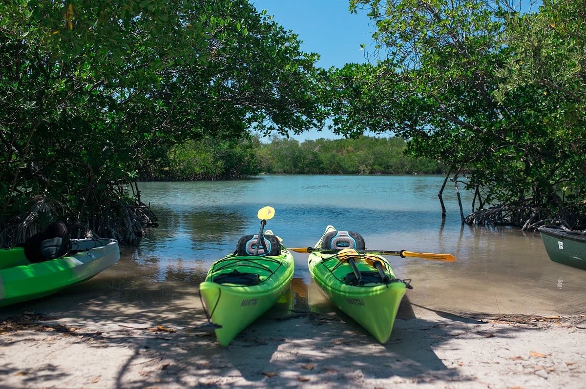 Kayaks at Oleta River Outdoor Center in North Miami Beach