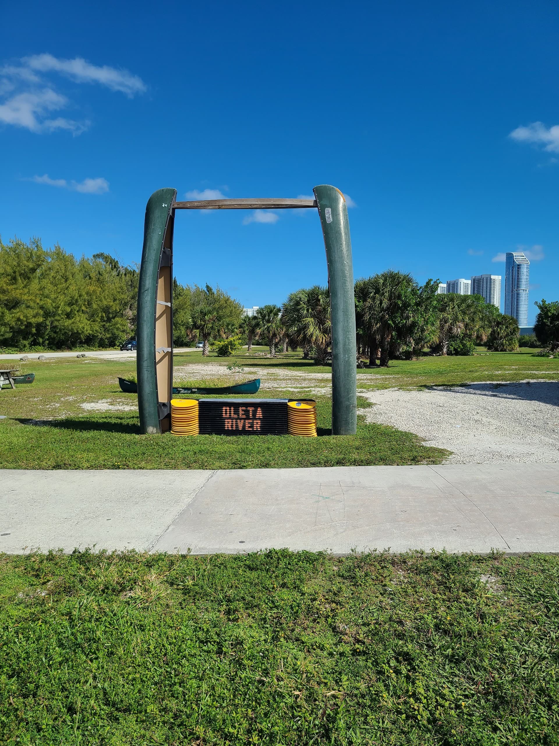 Oleta River Outdoor Center signage in North Miami Beach