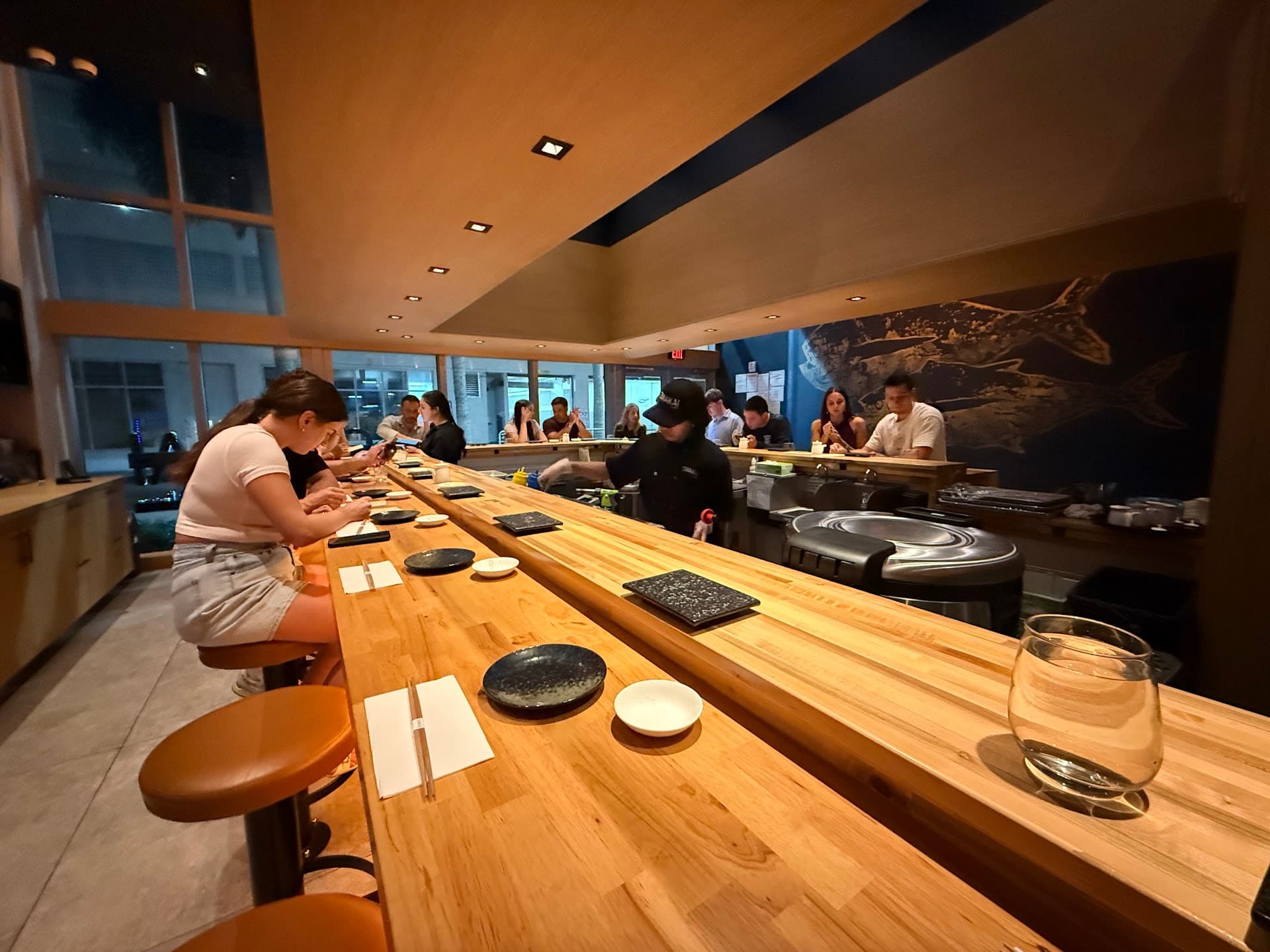 Interior view of OMAKAI hand roll bar in Miami