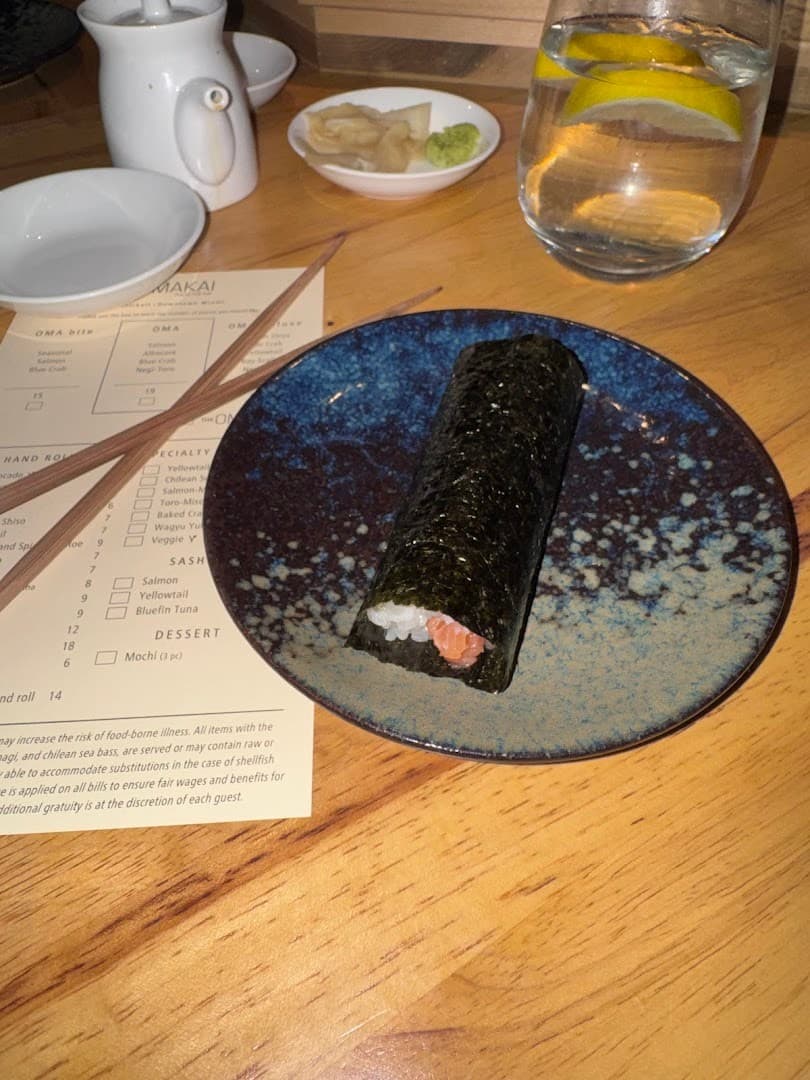 Omakai hand roll bar sushi dish in Miami